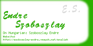 endre szoboszlay business card